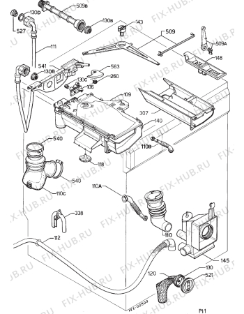 Взрыв-схема стиральной машины Zanussi ZF1250 - Схема узла Hydraulic System 272